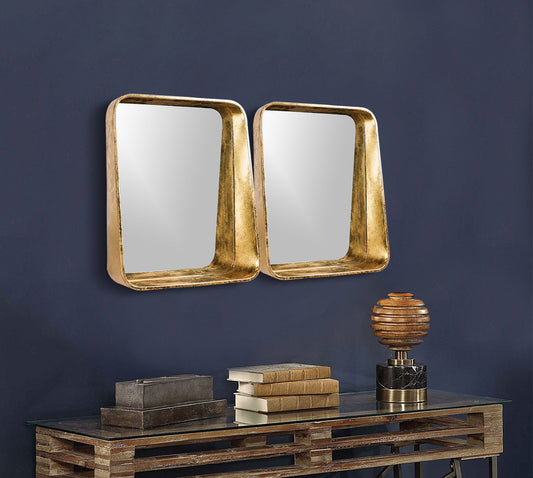2'Li Gold Dekoratif Vintağe Ayna